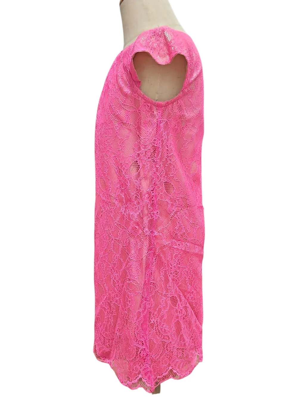 Baby GAP Bright Pink Floral Lace Shift Dress Size 5 Toddler